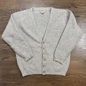 Woolrich Sweater Mens Large Beige Oat Mix Wool Cardigan Button Front Knit